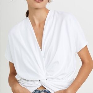 Susana Monaco Elegant White Wrap Blouse